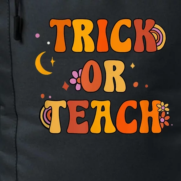 Groovy Halloween Trick or Teach Retro Floral Teacher Daily Commute Backpack