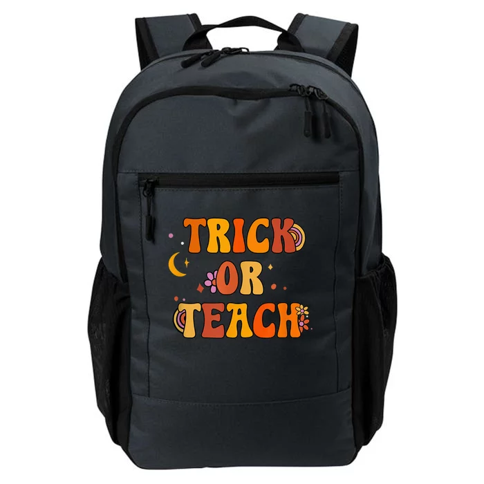 Groovy Halloween Trick or Teach Retro Floral Teacher Daily Commute Backpack