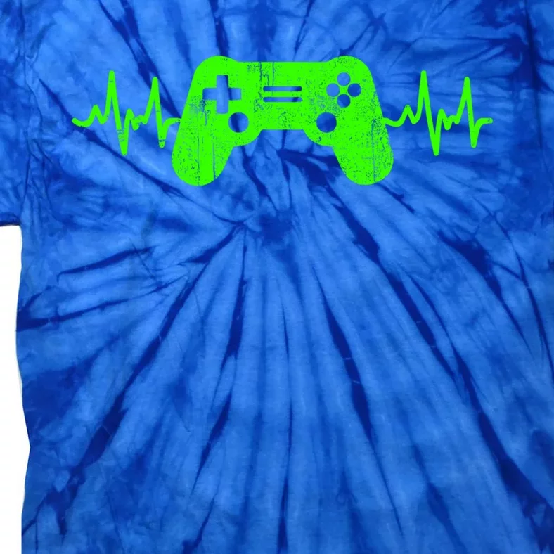 Gamer Heartbeat Video Games Ns Gaming Gift Tie-Dye T-Shirt