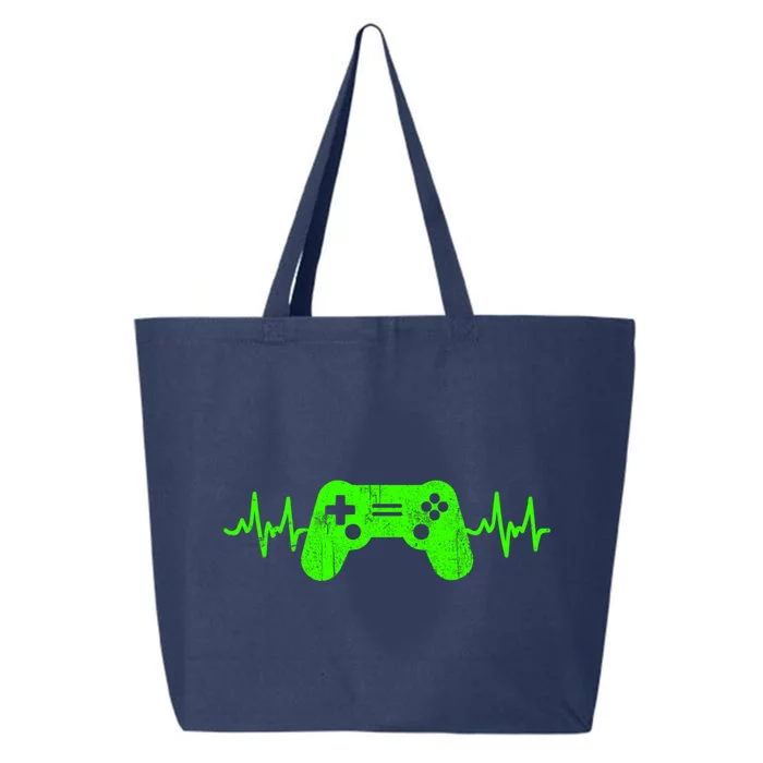 Gamer Heartbeat Video Games Ns Gaming Gift 25L Jumbo Tote