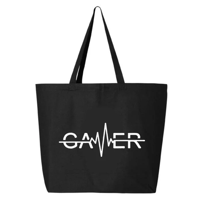 Gamer Heartbeat Video Games Graphic 25L Jumbo Tote