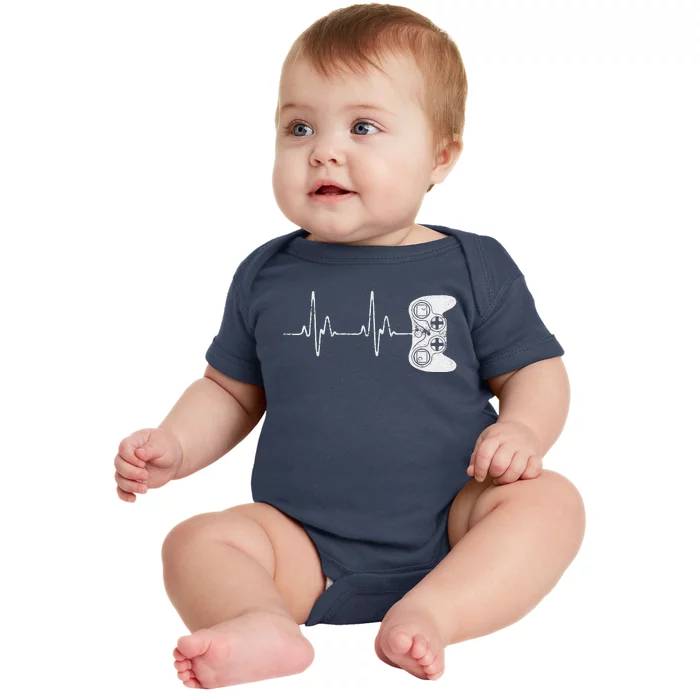 Gamer Heartbeat Video Game Lover Baby Bodysuit