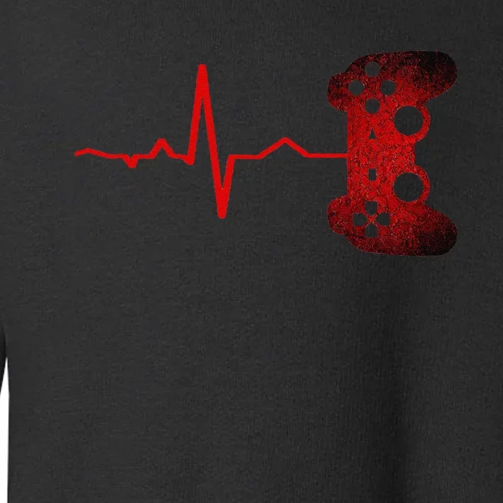 Gamer Heartbeat Video Games Gaming Toddler Sweatshirt