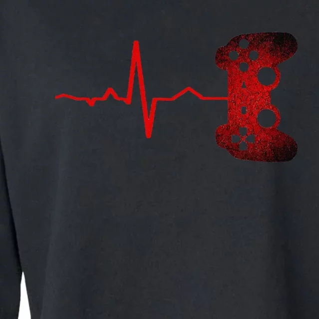 Gamer Heartbeat Video Games Gaming Cropped Pullover Crew