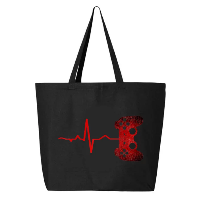 Gamer Heartbeat Video Games Gaming 25L Jumbo Tote