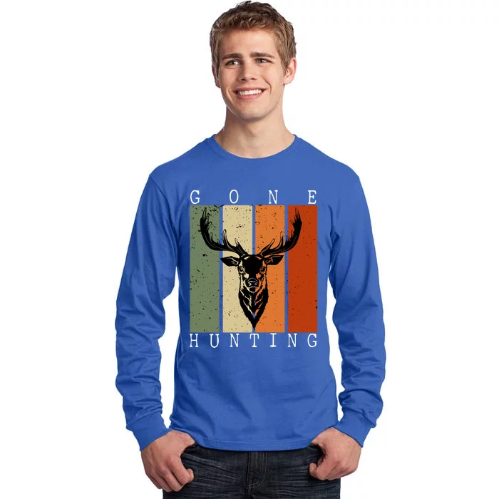 Gone Hunting Vintage Deer Hunting Lover Hunter And Gift Tall Long Sleeve T-Shirt