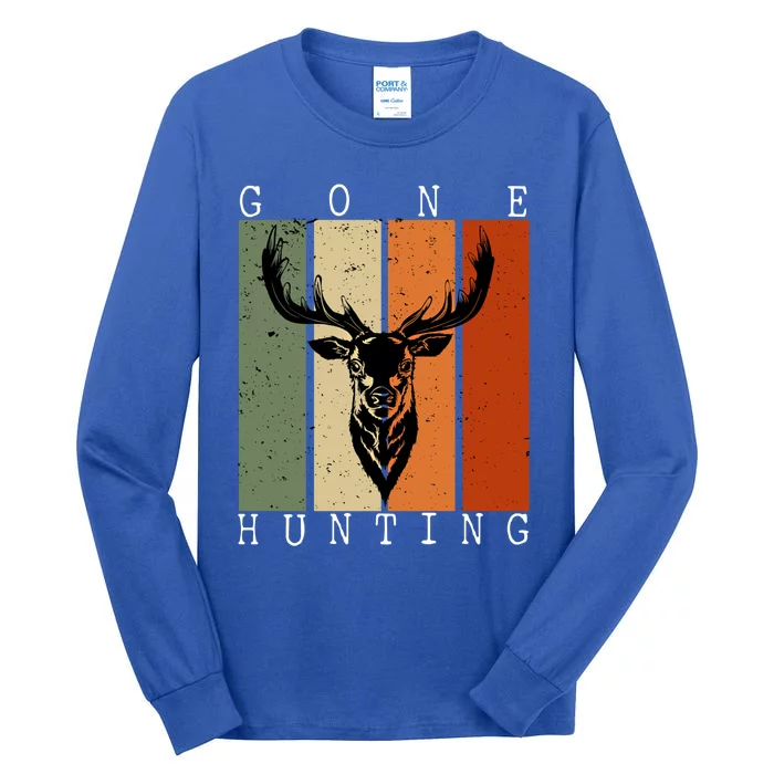 Gone Hunting Vintage Deer Hunting Lover Hunter And Gift Tall Long Sleeve T-Shirt