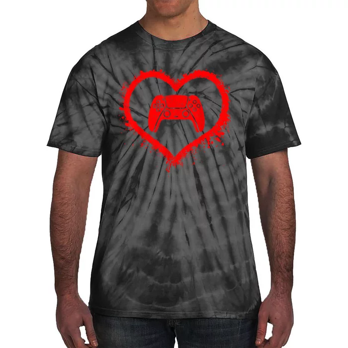 Gamer Heart Valentines Day Video Games Tie-Dye T-Shirt