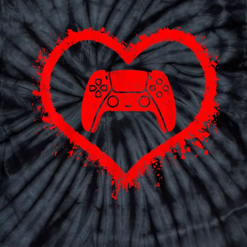 Gamer Heart Valentines Day Video Games Tie-Dye T-Shirt