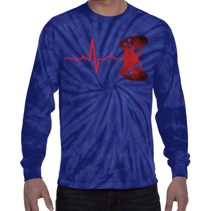 Gamer Heartbeat Video Games Gaming Teens Tie-Dye Long Sleeve Shirt