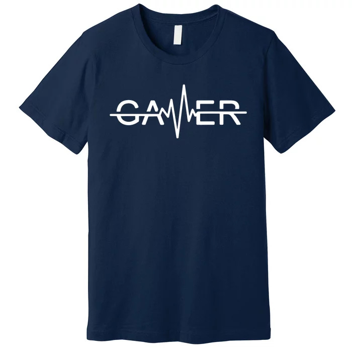 Gamer Heartbeat Video Games Graphic Premium T-Shirt