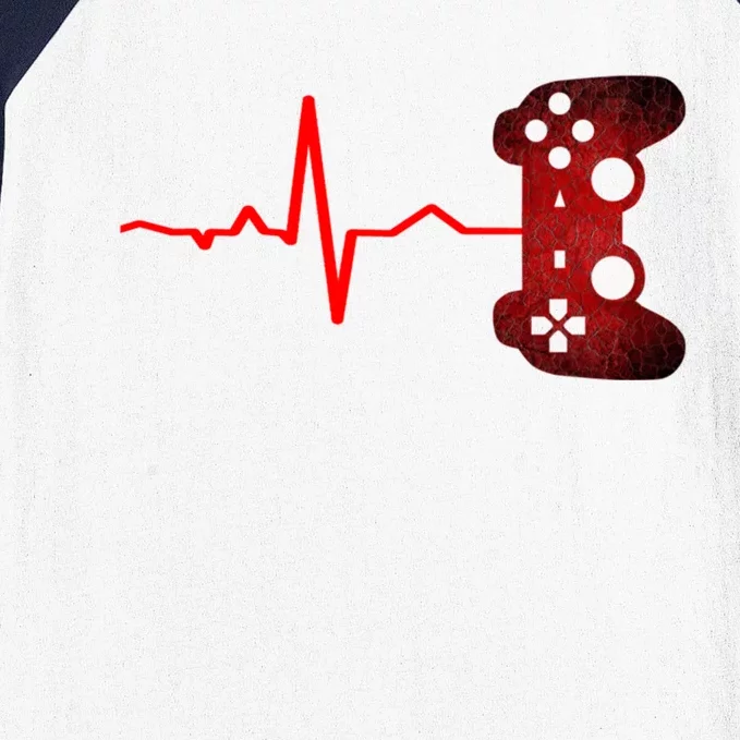 Gamer Heartbeat Video Games Gaming Ns Gift Baseball Sleeve Shirt