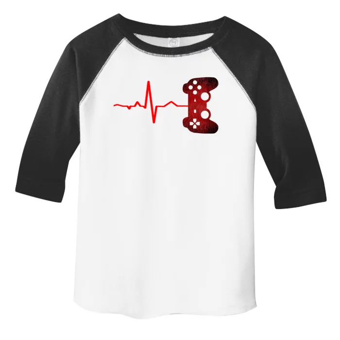 Gamer Heartbeat Video Games Gaming Ns Gift Toddler Fine Jersey T-Shirt