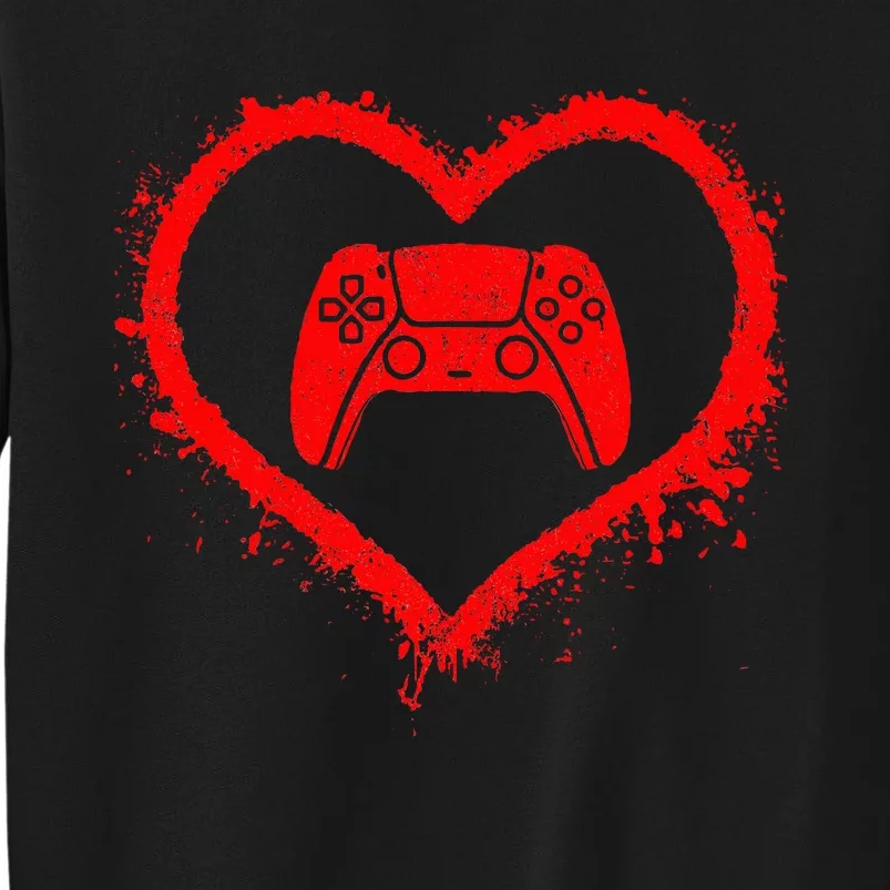 Gamer Heart Valentines Day Video Games Tall Sweatshirt