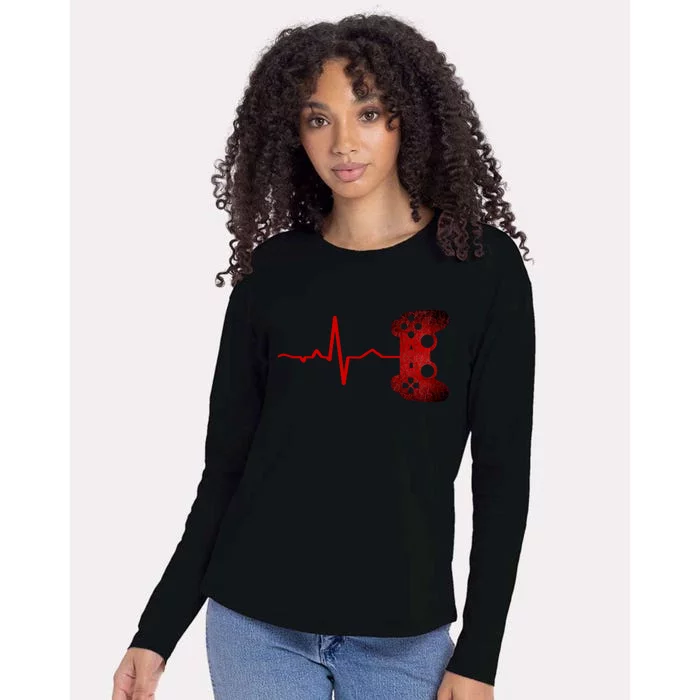 Gamer Heartbeat Video Games Gaming Teens Womens Cotton Relaxed Long Sleeve T-Shirt