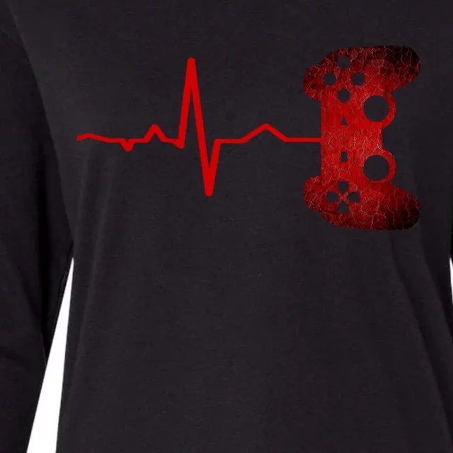 Gamer Heartbeat Video Games Gaming Teens Womens Cotton Relaxed Long Sleeve T-Shirt