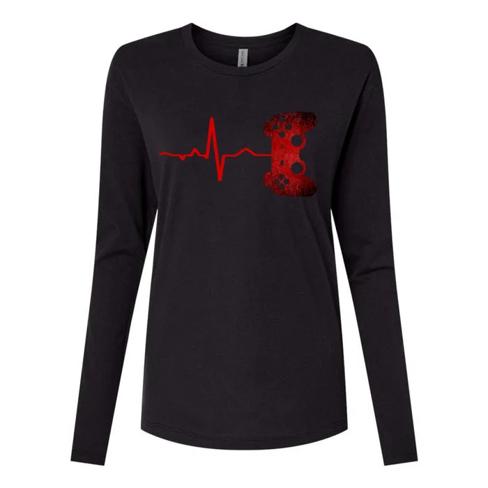 Gamer Heartbeat Video Games Gaming Teens Womens Cotton Relaxed Long Sleeve T-Shirt