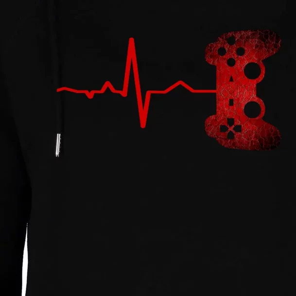 Gamer Heartbeat Video Games Gaming Teens Womens Funnel Neck Pullover Hood