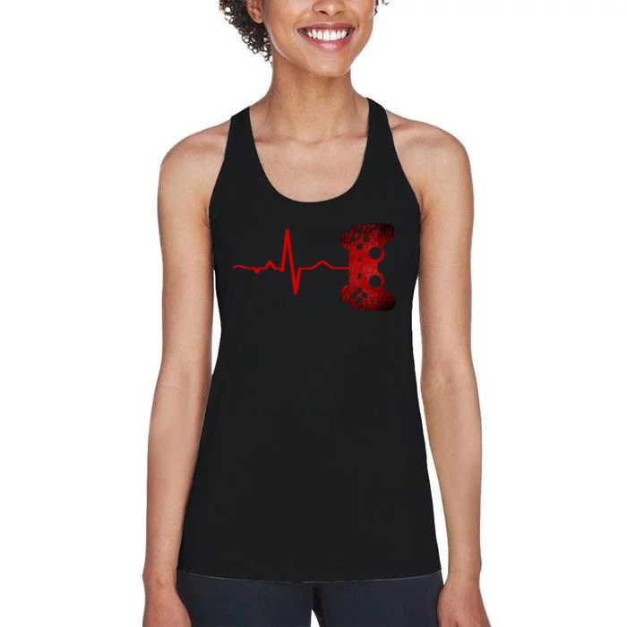 Gamer Heartbeat Video Games Gaming Teens Women's Racerback Tank