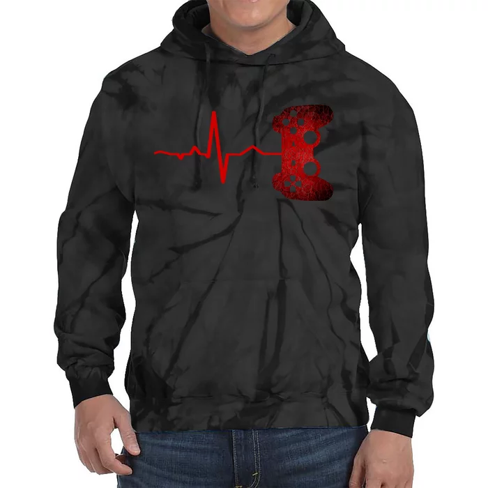 Gamer Heartbeat Video Games Gaming Teens Tie Dye Hoodie