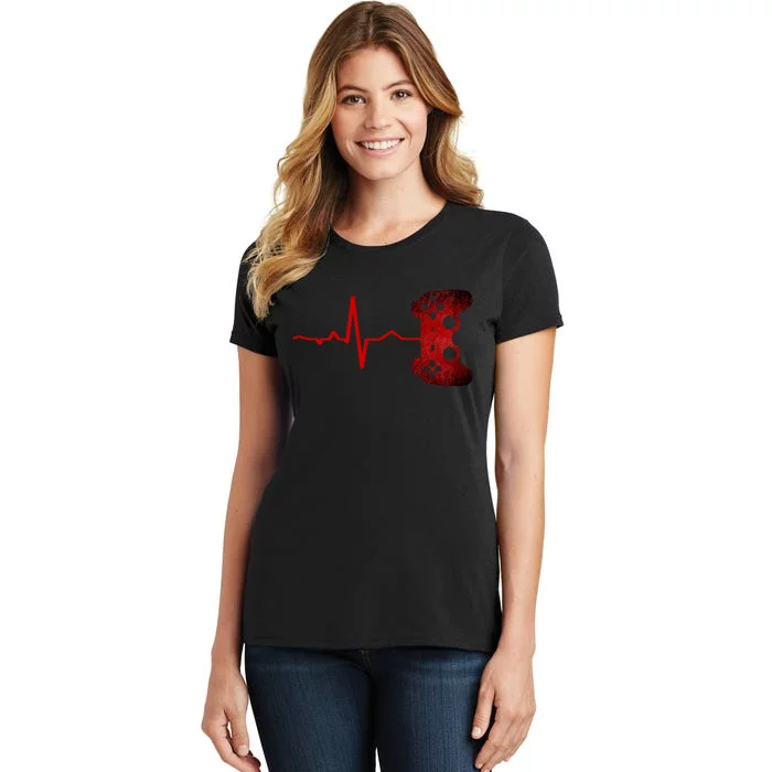 Gamer Heartbeat Video Games Gaming Teens Women's T-Shirt