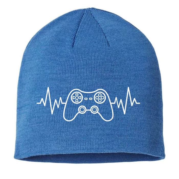 Gamer Heartbeat Video Game Controller Gaming Valentines Gift 8 1/2in Sustainable Knit Beanie