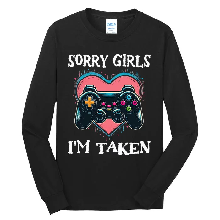 Gamer Heart Valentines Day Video Games Tall Long Sleeve T-Shirt