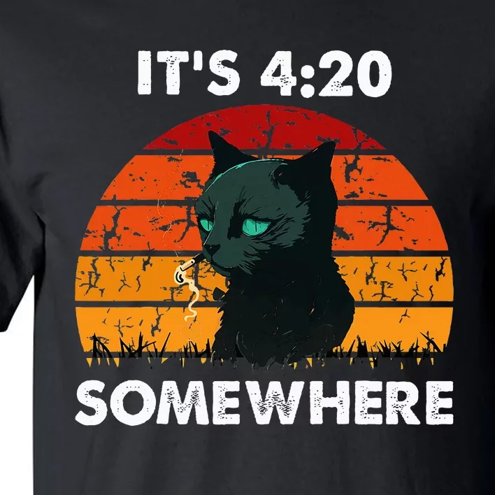 Get High With ItS 420 Somewhere Cat Smoking High Tall T-Shirt