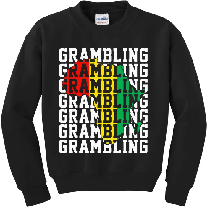 Grambling Hbcu With Africa Historical Black College Alumni Kids Sweatshirt