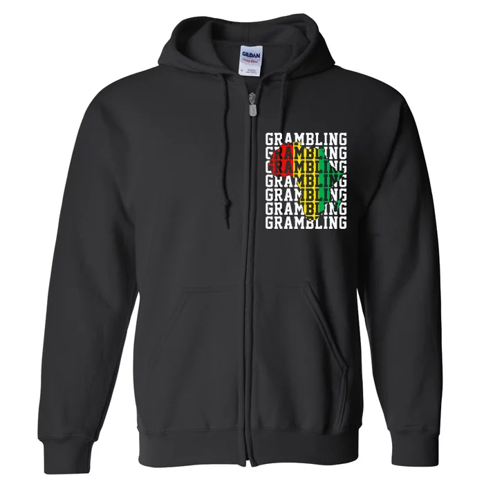 Grambling Hbcu With Africa Historical Black College Alumni Full Zip Hoodie