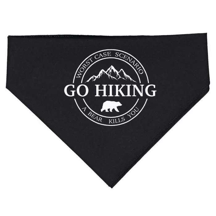 Go Hiking Worst Case Scenario A Bear Kills You Camping USA-Made Doggie Bandana