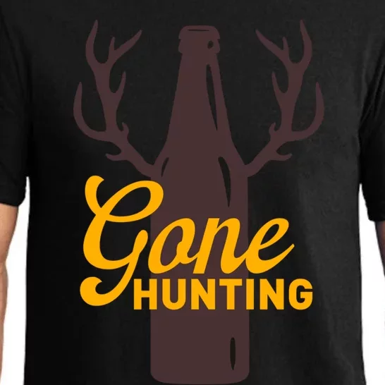 Gone Hunting With Beer Bottle With Deer Antlers Gift Pajama Set