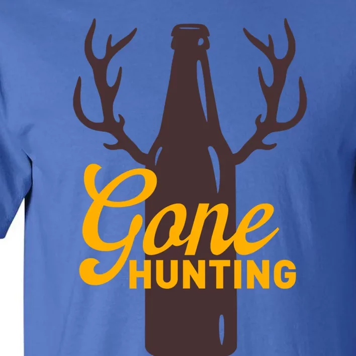 Gone Hunting With Beer Bottle With Deer Antlers Gift Tall T-Shirt