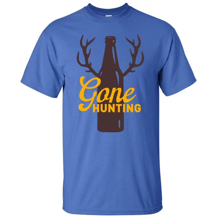 Gone Hunting With Beer Bottle With Deer Antlers Gift Tall T-Shirt