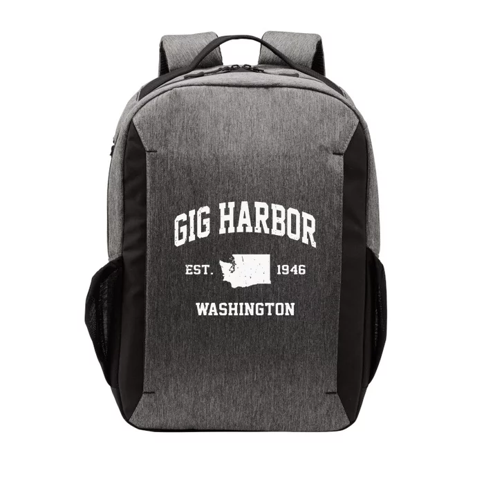 Gig Harbor Washington WA Vintage State Athletic Style Vector Backpack