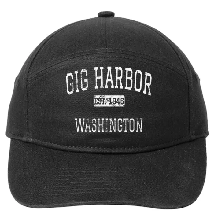 Gig Harbor Washington WA Vintage 7-Panel Snapback Hat