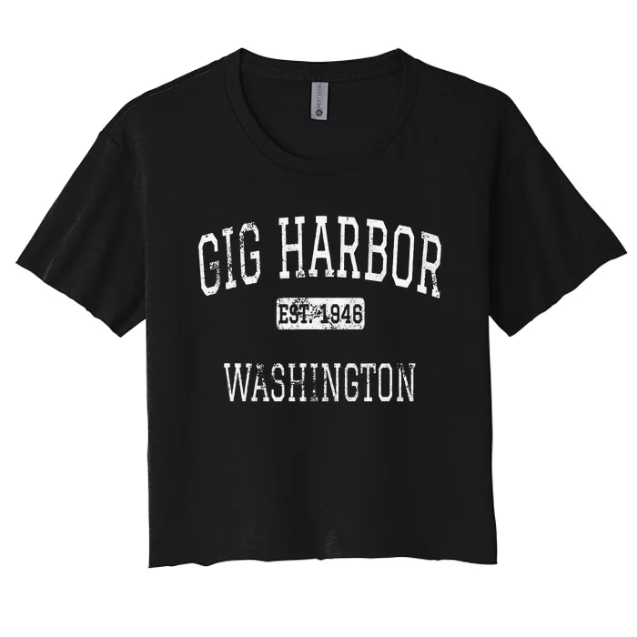 Gig Harbor Washington WA Vintage Women's Crop Top Tee