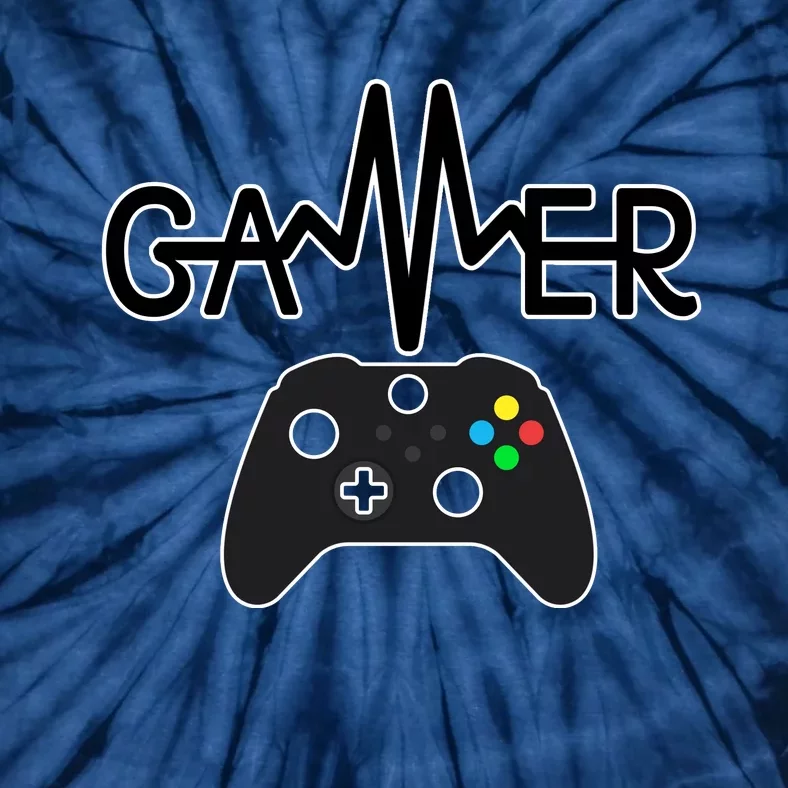 Gamer Heartbeat Xbox Black Tie-Dye T-Shirt