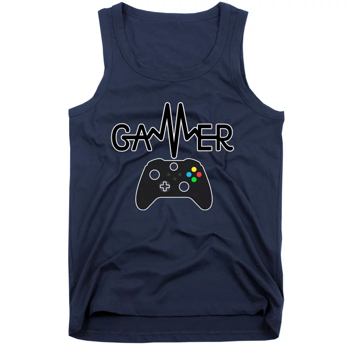 Gamer Heartbeat Xbox Black Tank Top