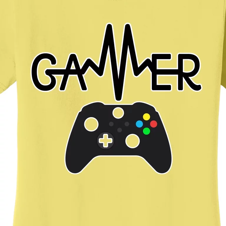 Gamer Heartbeat Xbox Black Women's T-Shirt