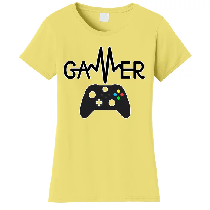 Gamer Heartbeat Xbox Black Women's T-Shirt