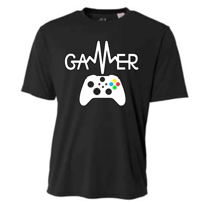 Gamer Heartbeat Xbox White Cooling Performance Crew T-Shirt