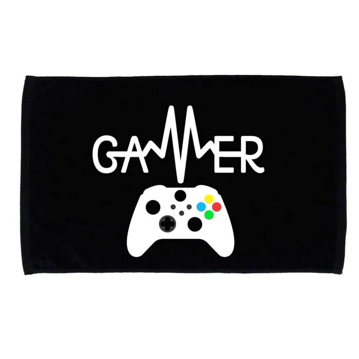 Gamer Heartbeat Xbox White Microfiber Hand Towel