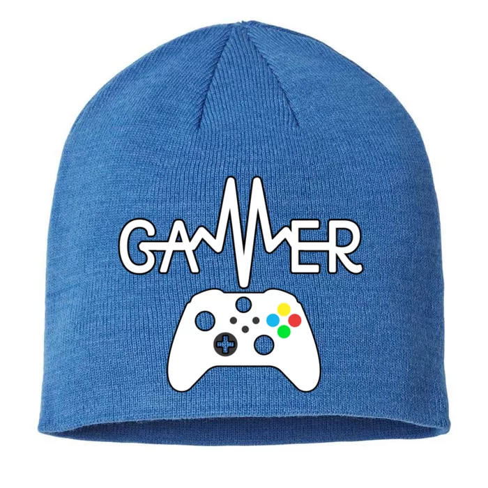 Gamer Heartbeat Xbox White 8 1/2in Sustainable Knit Beanie