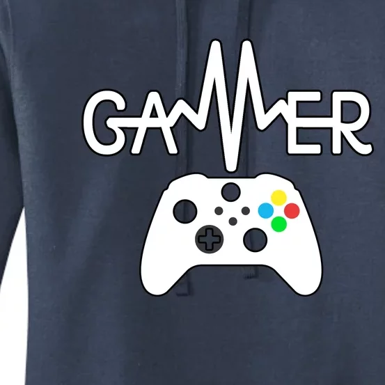 Gamer Heartbeat Xbox White Women's Pullover Hoodie