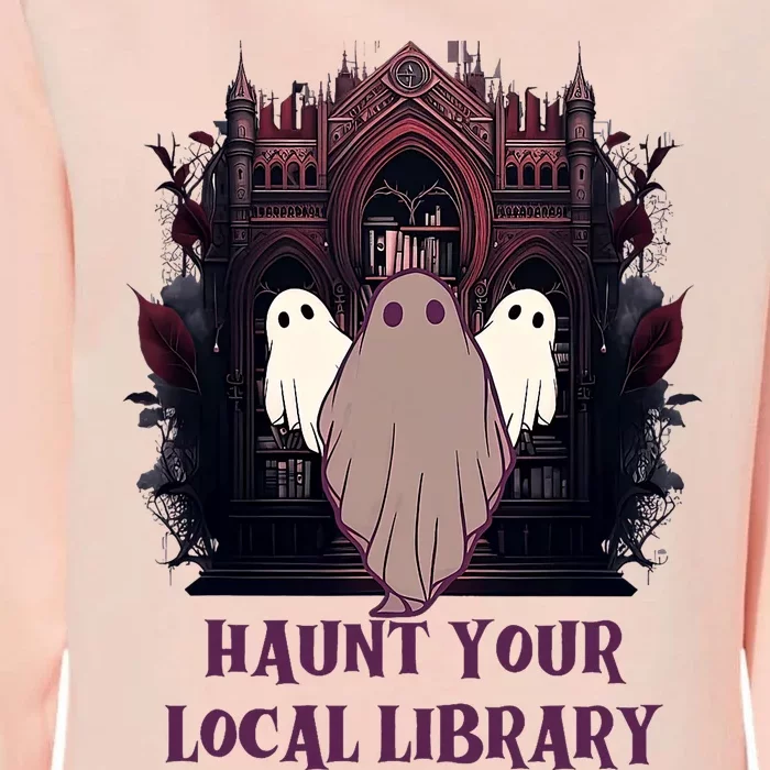 Ghost Haunt Your Local Library Halloween Womens California Wash Sweatshirt