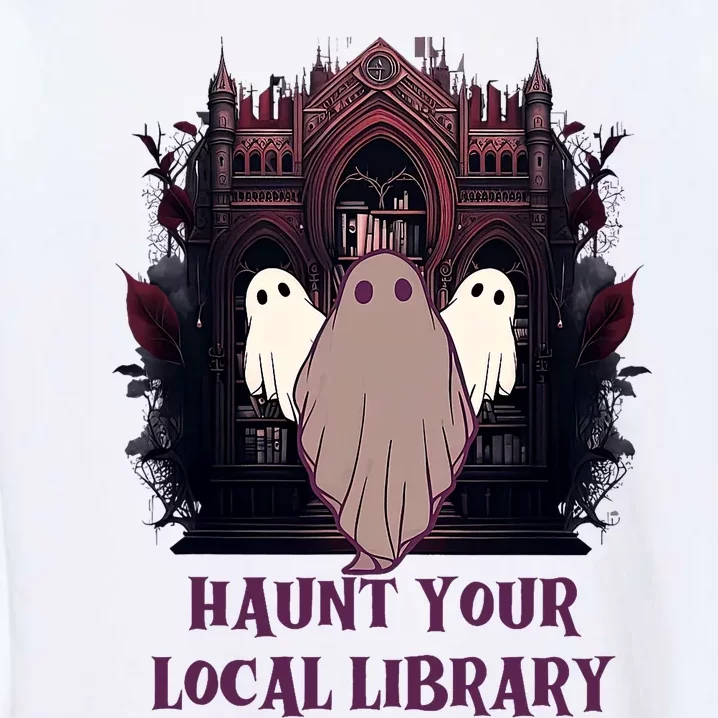 Ghost Haunt Your Local Library Halloween Garment-Dyed Sweatshirt