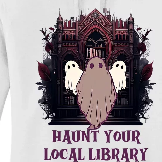 Ghost Haunt Your Local Library Halloween Women's Pullover Hoodie