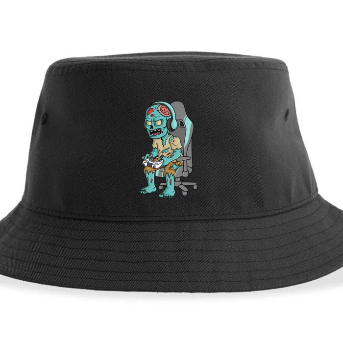 Gamer Halloween Zombie Scary Gaming Sustainable Bucket Hat