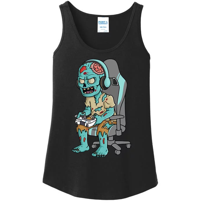 Gamer Halloween Zombie Scary Gaming Ladies Essential Tank